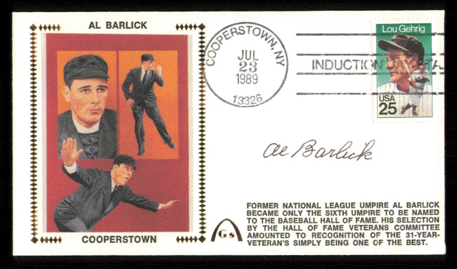 Al Barlick Autographed 1989 First Day Cover Umpire SKU #222281