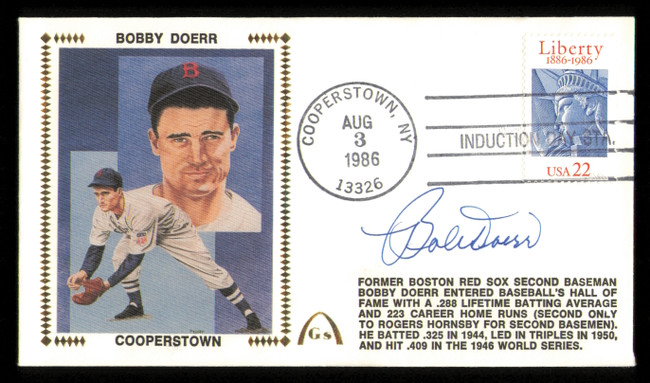 Bobby Doerr Autographed 1986 First Day Cover Boston Red Sox SKU #222308