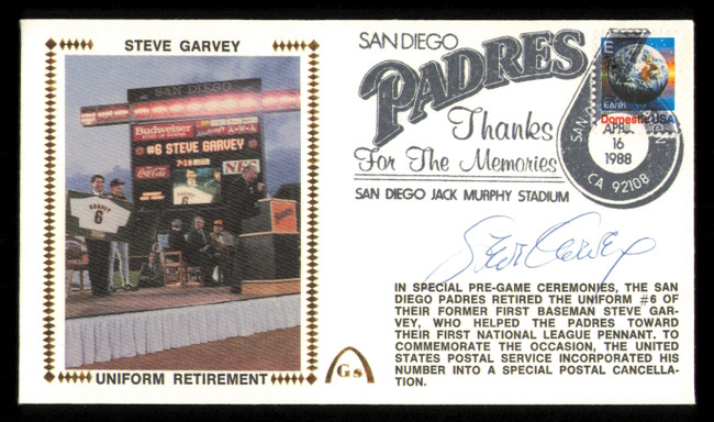 Steve Garvey Autographed 1988 First Day Cover San Diego Padres SKU #222317