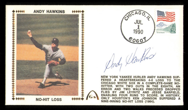 Andy Hawkins Autographed 1990 First Day Cover New York Yankees SKU #222334