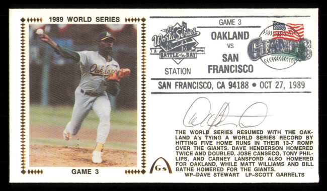 Dave Stewart Autographed 1989 First Day Cover Oakland A's SKU #222438