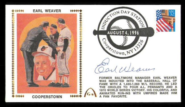 Earl Weaver Autographed 1996 First Day Cover Baltimore Orioles SKU #222453