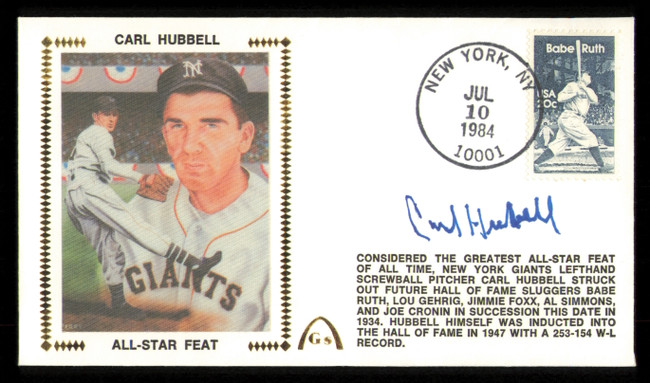 Carl Hubbell Autographed 1984 First Day Cover New York Giants SKU #222340