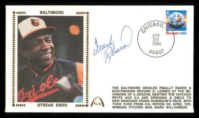 Frank Robinson Autographed 1988 First Day Cover Baltimore Orioles SKU #222397