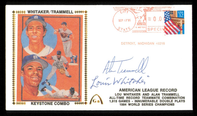 Alan Trammell & Lou Whitaker Autographed 1995 First Day Cover Detroit Tigers SKU #222274