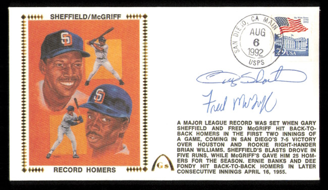 Fred McGriff & Gary Sheffield Autographed 1992 First Day Cover San Diego Padres SKU #222271