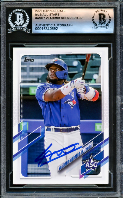 Vladimir Guerrero Jr. Autographed 2021 Topps Card #ASG-7 Toronto Blue Jays Beckett BAS #16340592