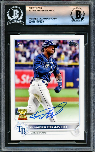 Wander Franco Autographed 2022 Topps Rookie Card #215 Tampa Bay Rays Beckett BAS #16175939 Wander Franco Autographed 2022 Topps Rookie Card #215 Tampa Bay Rays Beckett BAS #16175939