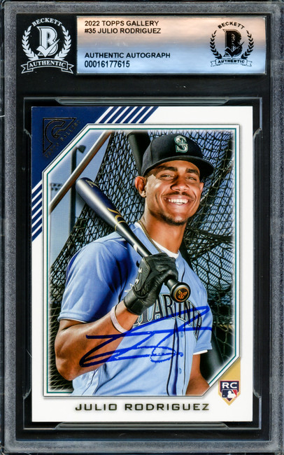 Julio Rodriguez Autographed 2022 Topps Gallery Rookie Card #35 Seattle Mariners Beckett BAS #16177615