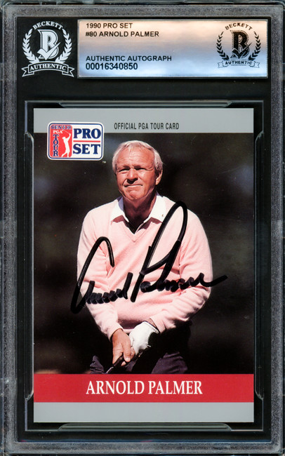 Arnold Palmer Autographed 1990 Pro Set Rookie Card #80 Beckett BAS #16340850