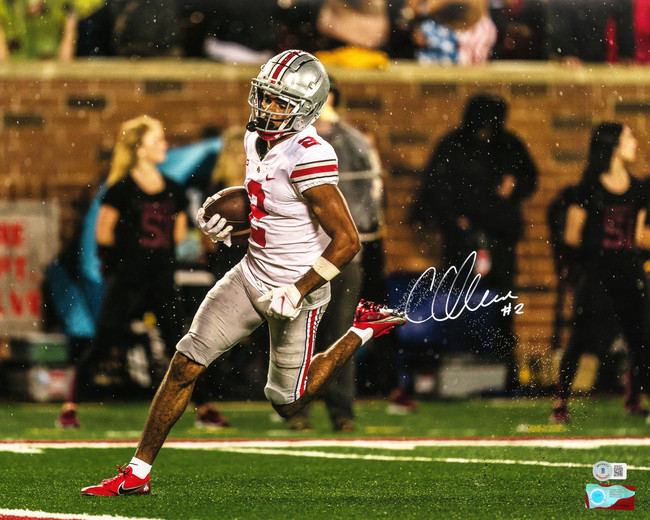 Chris Olave Autographed 16x20 Photo Ohio State Buckeyes Beckett BAS QR Stock #222850