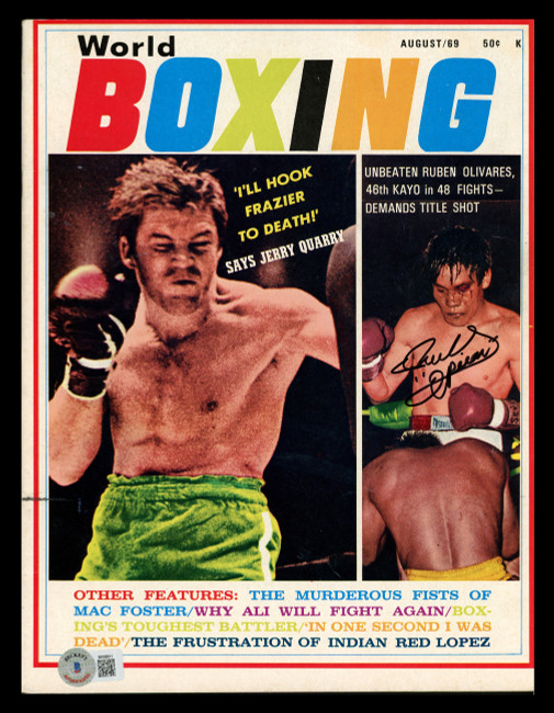 Ruben Olivares Autographed World Boxing Magazine Beckett BAS QR #BK08811