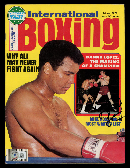 Danny Little Red Lopez Autographed International Boxing Magazine Beckett BAS QR #BK08866