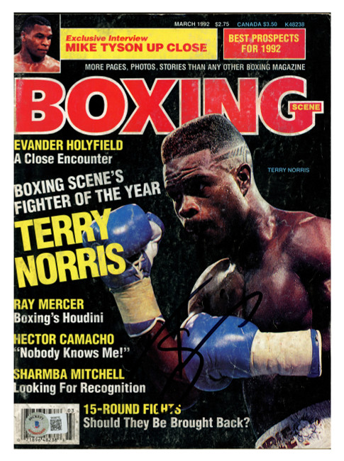 Terry Norris Autographed Boxing Scene Magazine Beckett BAS QR #BK08775