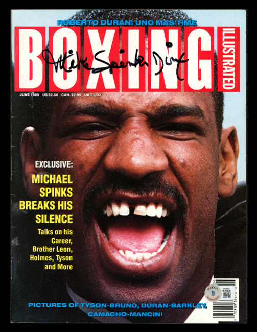 Michael Spinks "Jinx" Autographed Boxing Illustrated Magazine Beckett BAS QR #BK08901