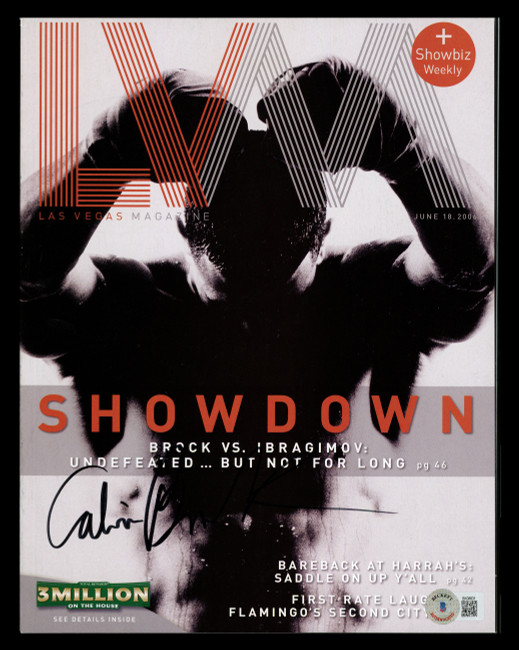 Calvin Brock Autographed Las Vegas Magazine Beckett BAS QR #BK08831