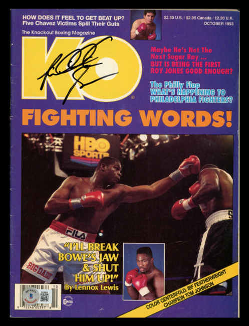 Riddick Bowe Autographed KO Magazine Beckett BAS QR #BK08856