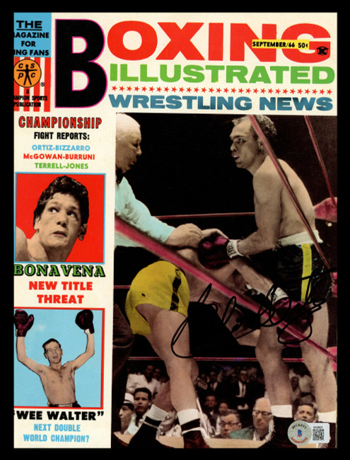 Carlos Ortiz Autographed Boxing Illustrated Magazine Beckett BAS QR #BK08821