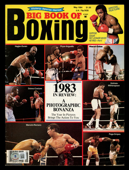 Alexis Arguello Autographed Big Book of Boxing Magazine Beckett BAS QR #BK08729