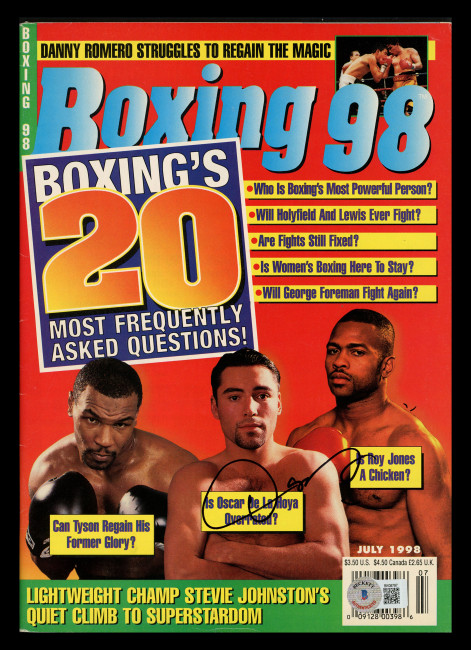 Oscar De La Hoya Autographed Boxing 98 Magazine Beckett BAS QR #BK08797