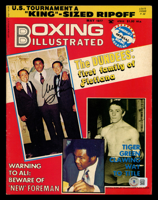 Angelo Dundee Autographed Boxing Illustrated Magazine Muhammad Ali's Trainer Beckett BAS QR #BK08796