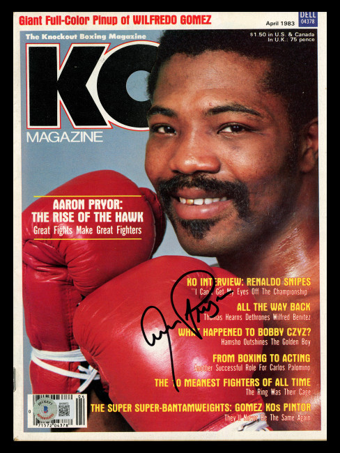 Aaron Pryor Autographed KO Magazine Beckett BAS QR #BK08872