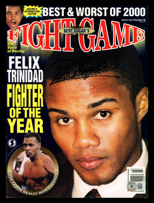 Felix Trinidad Autographed Fight Game Magazine Beckett BAS QR #BK08786