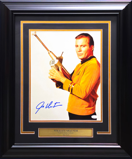 William Shatner Autographed Framed 11x14 Photo Star Trek JSA Stock #223764