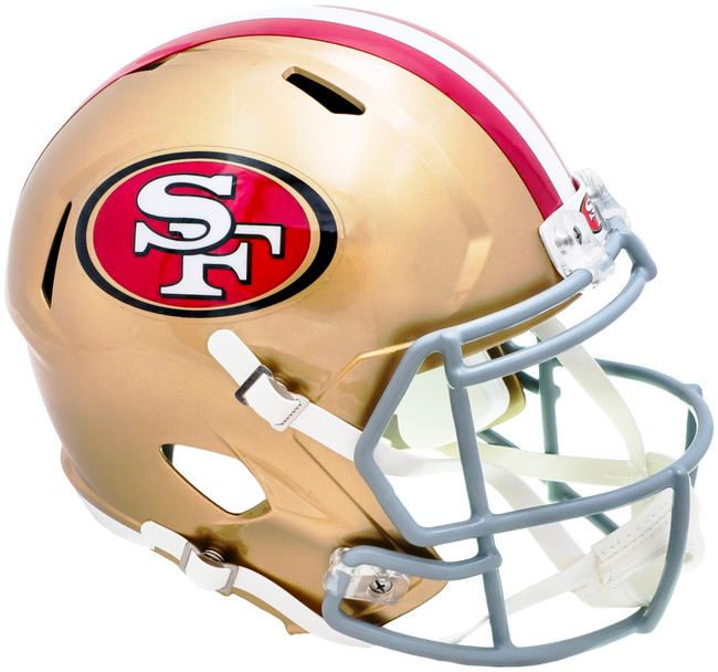 Unsigned San Francisco 49ers Gold Full Size Replica Speed Helmet Stock #224200