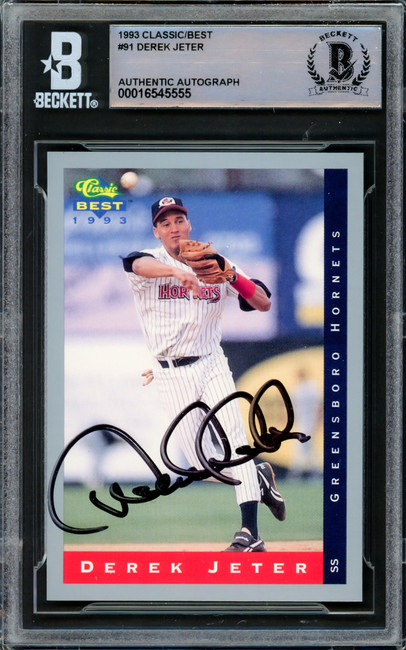Derek Jeter Autographed 1993 Classic Best Rookie Card #91 New York Yankees Beckett BAS #16545555