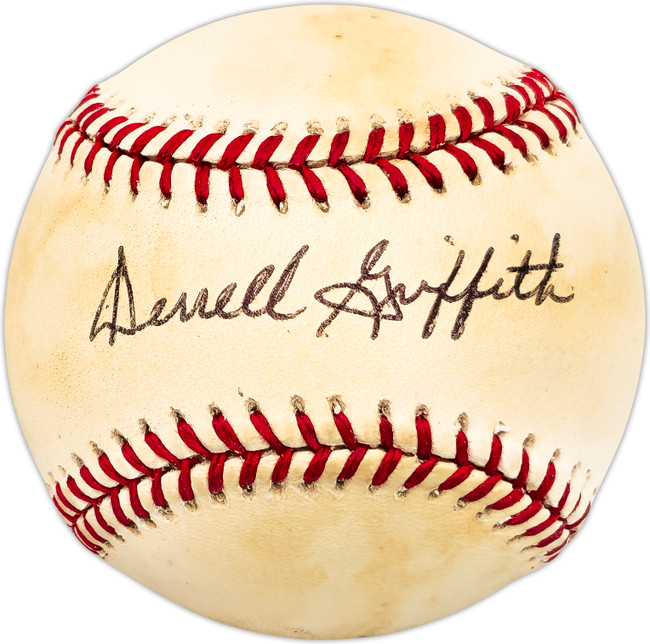 Derrell Griffith Autographed Official NL Baseball Los Angeles Dodgers SKU #225774