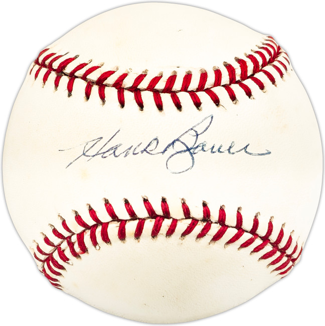 Hank Bauer Autographed Official AL Baseball New York Yankees Beckett BAS QR #BL93448
