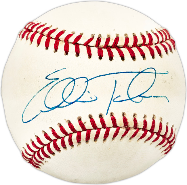 Eddie Taubensee Autographed Official NL Baseball Cincinnati Reds, Cleveland Indians Beckett BAS QR #BL93640