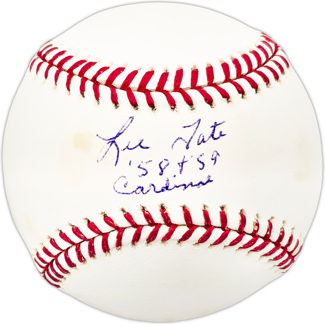 Lee Tate Autographed Official MLB Baseball St. Louis Cardinals "58 & '59 Cardinals" Beckett BAS QR #BL93589
