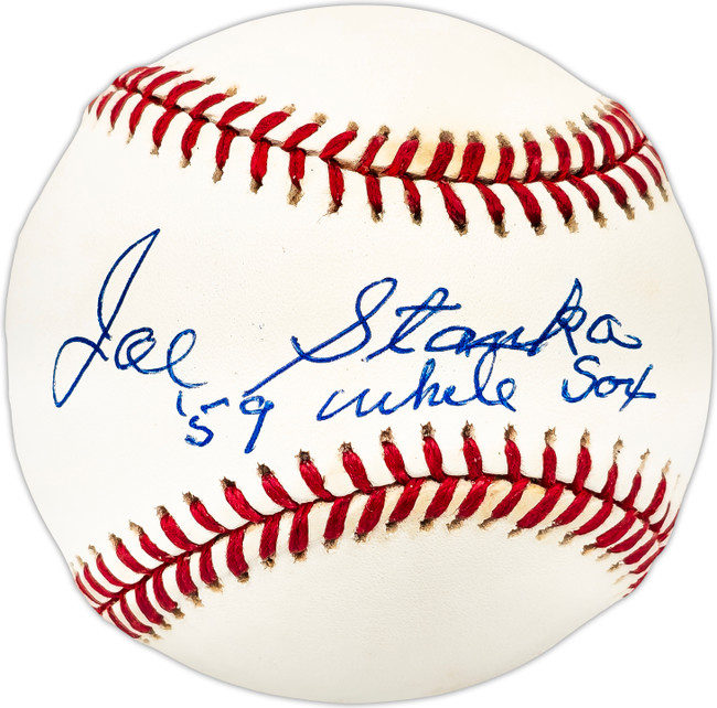 Joe Stanka Autographed Official AL Baseball Chicago White Sox "59 White Sox" Beckett BAS QR #BL93573