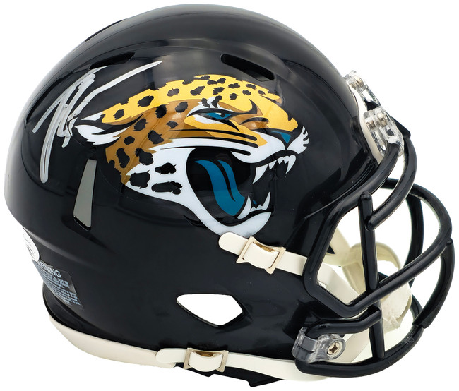 Travis Etienne Autographed Jacksonville Jaguars Black Speed Mini Helmet JSA Stock #224825