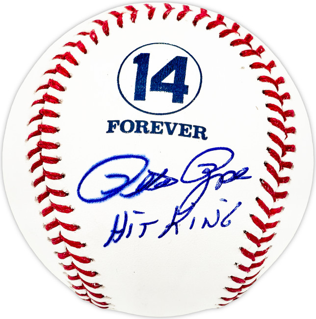 Pete Rose Autographed Official Forever 14 Logo MLB Baseball Cincinnati Reds "Hit King" Beckett BAS #E94498