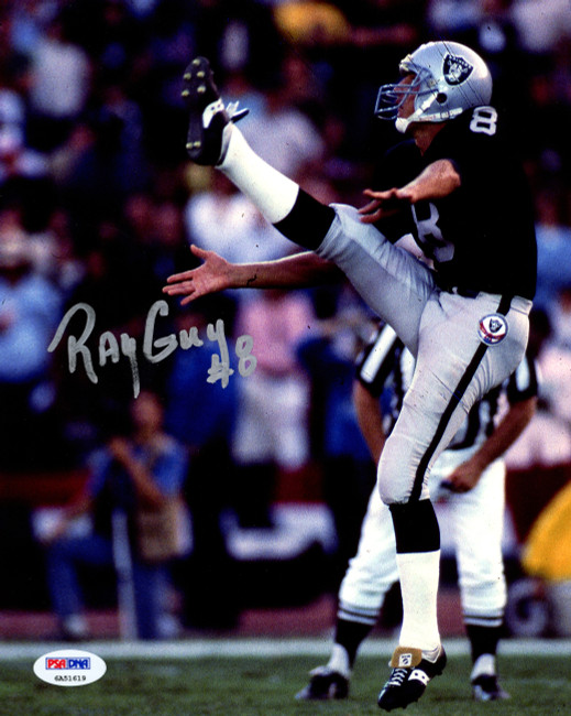 Ray Guy Autographed 8x10 Photo Oakland Raiders (Smudged) PSA/DNA Stock #226411