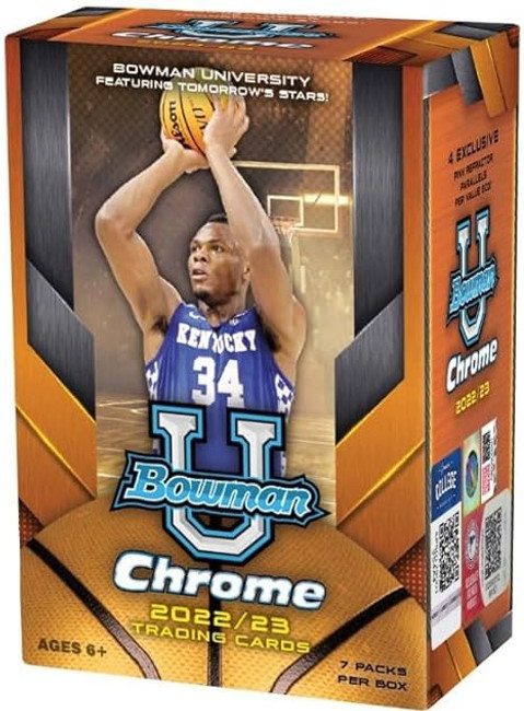 2022/23 Bowman University Chrome Basketball Blaster Box Stock #226419