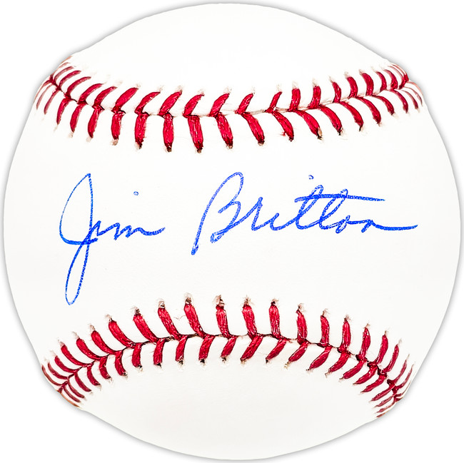 Jim Britton Autographed Official MLB Baseball Braves, Expos Beckett BAS QR #BM25113