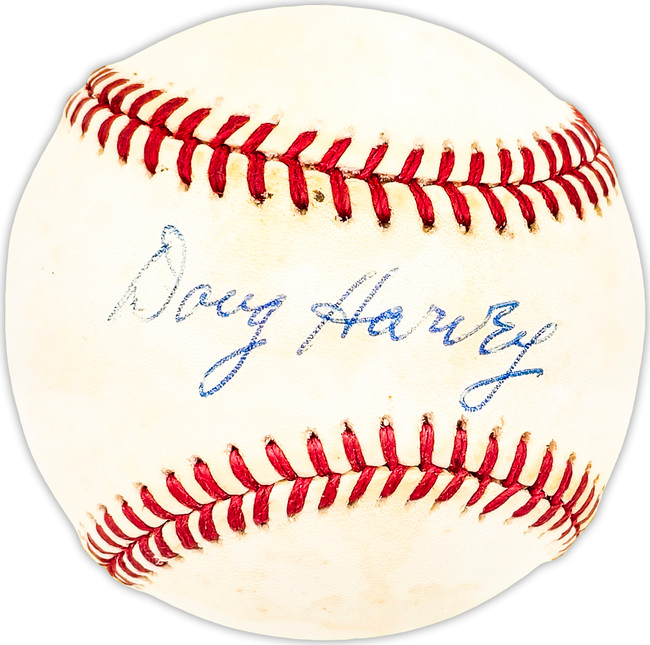 Doug Harvey Autographed Official NL Baseball Umpire Beckett BAS QR #BM25503