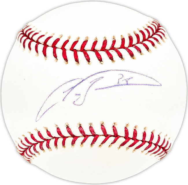 Carlos Zambrano Autographed Official MLB Baseball Chicago Cubs Beckett BAS QR #BM25689