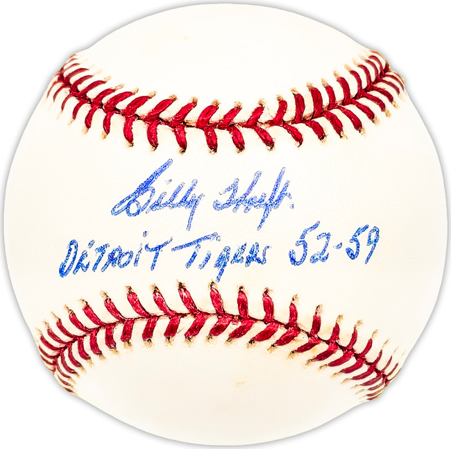 Billy Hoeft Autographed Official MLB Baseball Detroit Tigers "52-59" Beckett BAS QR #BM25359