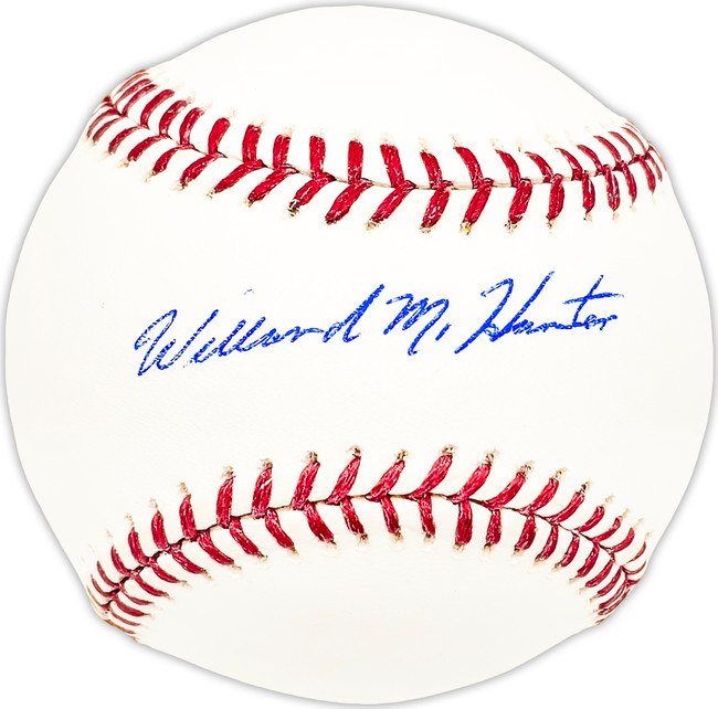 Willard Hunter Autographed Official MLB Baseball Los Angeles Dodgers, New York Mets Beckett BAS QR #BM25509