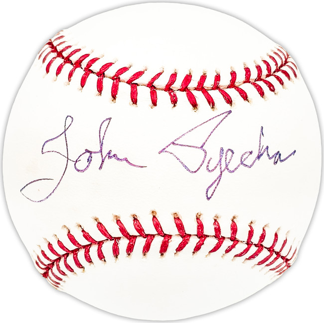 John Pyecha Autographed Official MLB Baseball Chicago Cubs Beckett BAS QR #BM25452