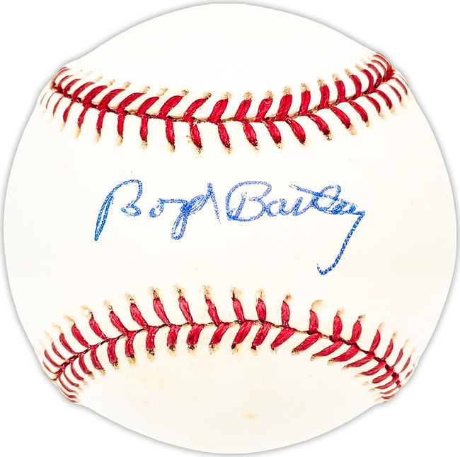 Boyd Bartley Autographed Official NL Baseball Brooklyn Dodgers Beckett BAS QR #BM25846