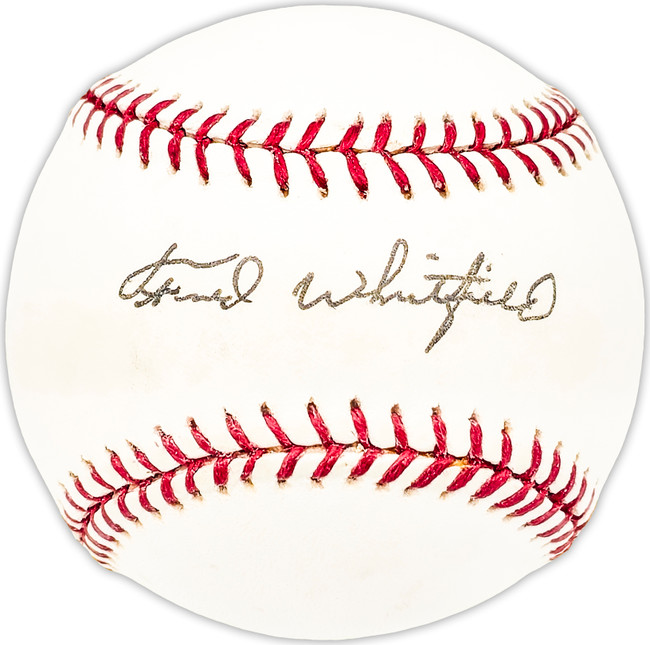 Fred Whitfield Autographed Official MLB Baseball Cincinnati Reds, Cleveland Indians Beckett BAS QR #BM25420