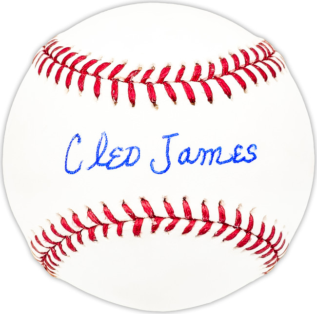 Cleo James Autographed Official MLB Baseball Chicago Cubs Beckett BAS QR #BM25456