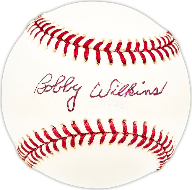 Bobby Wilkins Autographed Official AL Baseball Philadelphia A's Beckett BAS QR #BM25706