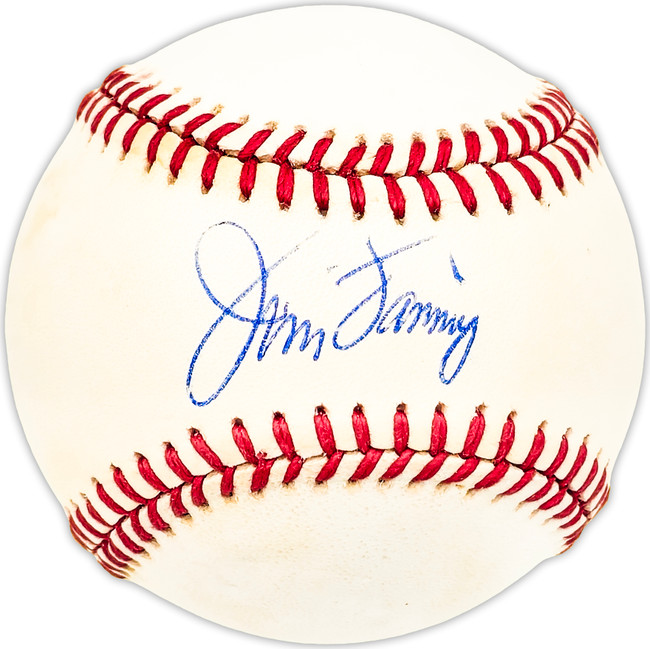 Jim Fanning Autographed Official NL Baseball Cubs, Expos Beckett BAS QR #BM25829